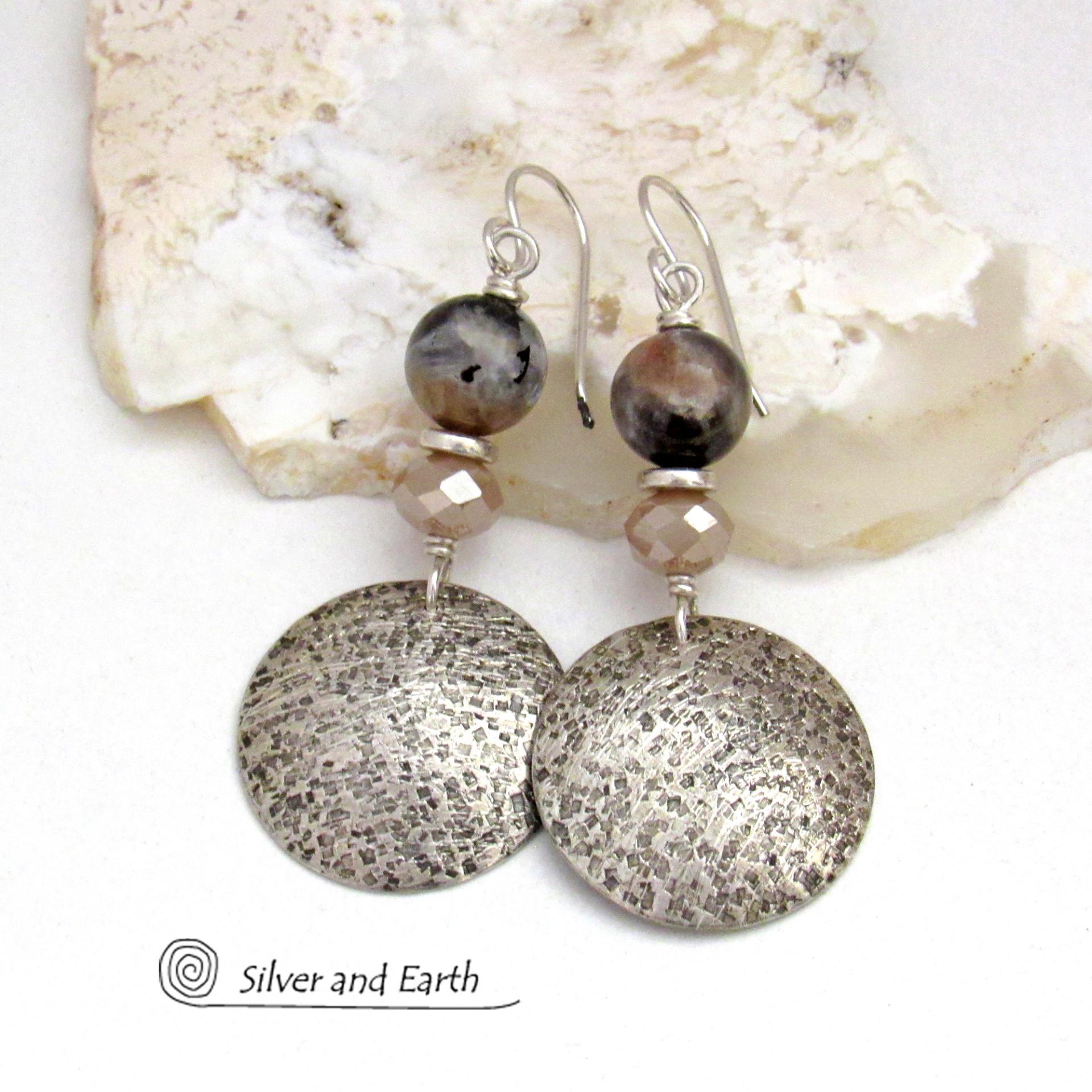 Silver design earrings discount